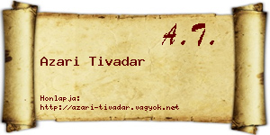 Azari Tivadar névjegykártya